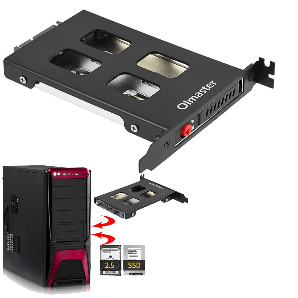 Oimaster Pci Mobile Rack Enclosure Hard Disk Drive Case Box For 2.5 Inch Sata Sdd Hdd Adapter desktop hdd casing