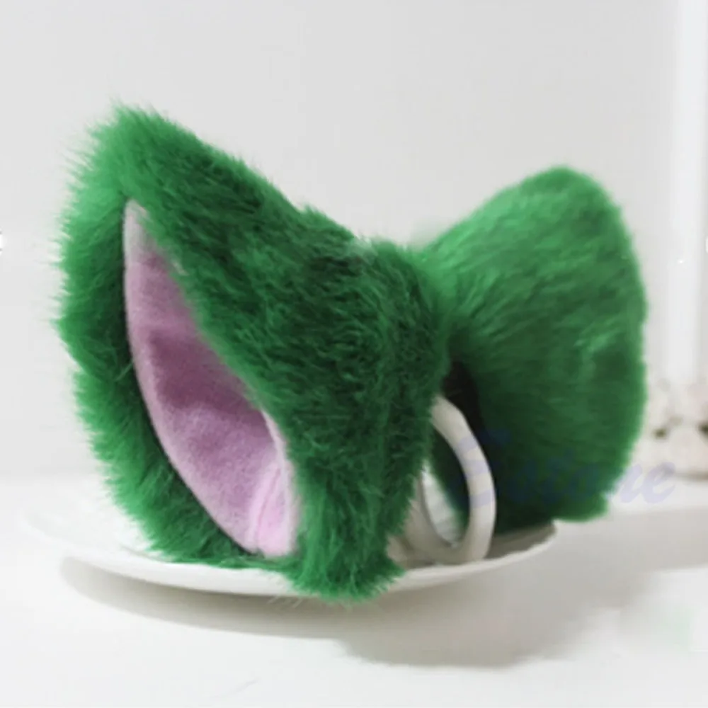 GOHAND Cosplay Party Cat Fox Long Fur Ears Neko Costume Hair Clip Halloween -Zentai shop online