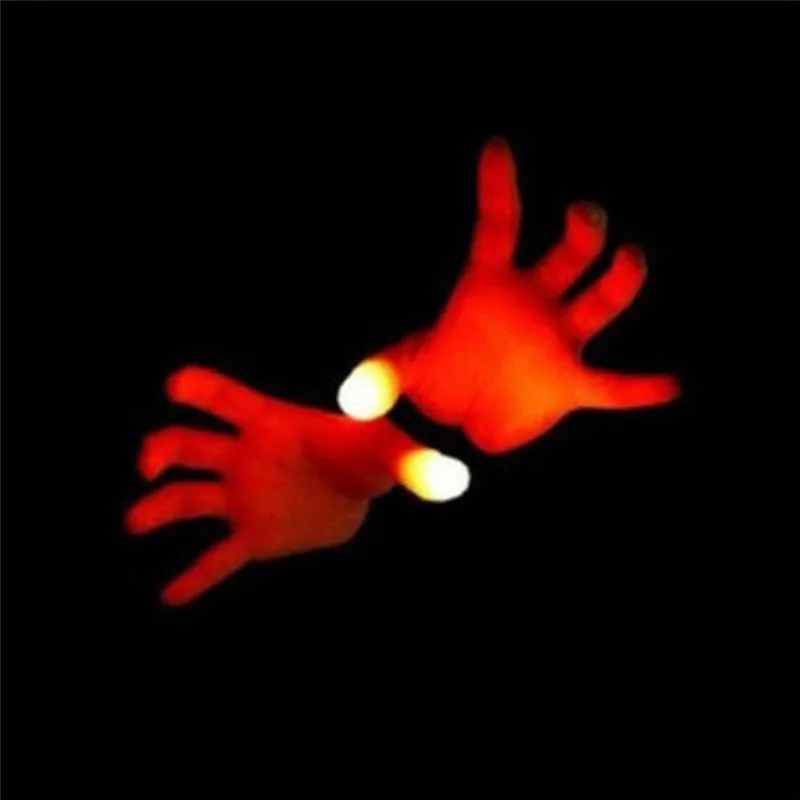 2 шт. Забавный кляп светодиодный светильник мигающий Пальцы магический трюк реквизит Дети Удивительные фантастические светящиеся игрушки Дети светящиеся подарки