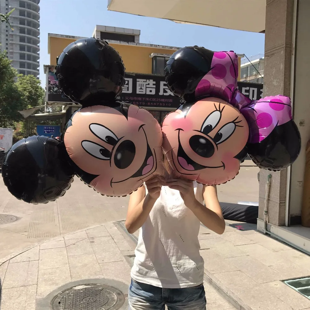 10 Pcs Ukuran Besar Kartun Mickey Foil Balon Mickey Kepala Ballon
