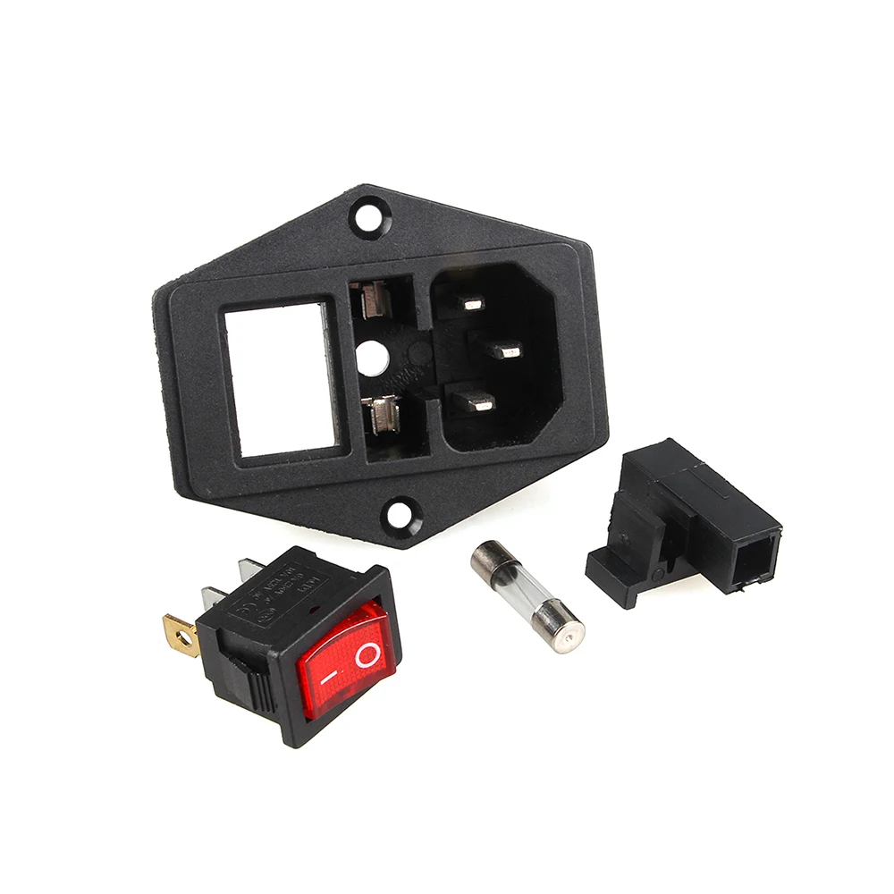 

Power Switch 220V/110V 10A power socket with triple Rocker Switch tripod feet of copper with fuse for LERDGE 3d printer Parts