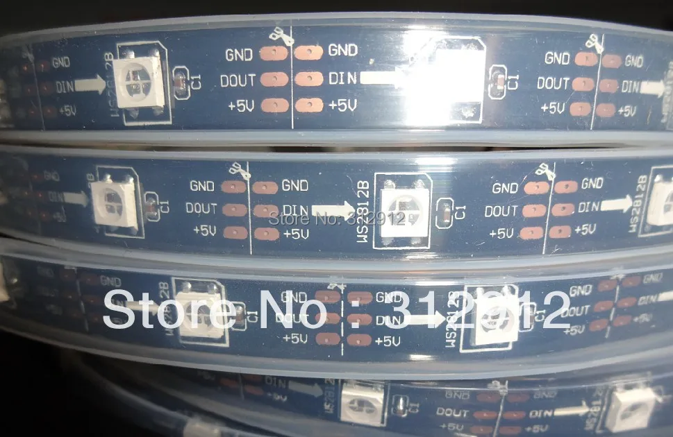Черная печатная плата 5 м DC5V WS2812B светодиодная Пиксельная srip IP68 30 шт. WS2812B/m с