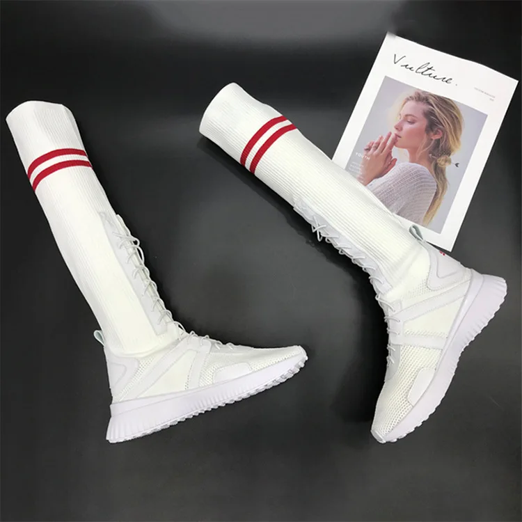 JINBEILEE Sports and Leisure Walking Shoes Boots Stretch Boots College Wind Socks Boots Women's Shoes Casual High Shoes