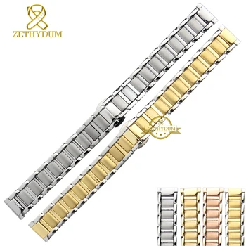 

Stainless steel bracelet solid metal watchband 14mm 16mm watch strap women's student girls wristwatches band Butterfly clasp