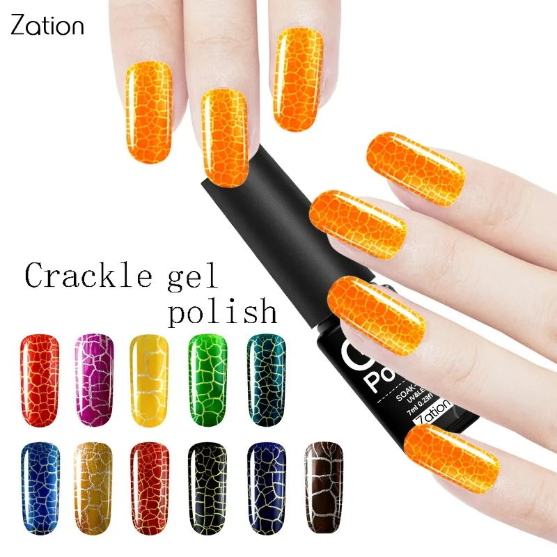 

Zation Crack Nail Polish Crackle UV Gel Nail Polish Led Lamp Gel Polish Nail Art Crackling Gel Varnish Colorful Nail Gel Enamel