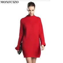 MOXFCIZO Robe Pull Femme, платье-свитер, женские свитера и длинный пуловер, женские джемперы, Вязанный свитер, женский зимний свитер