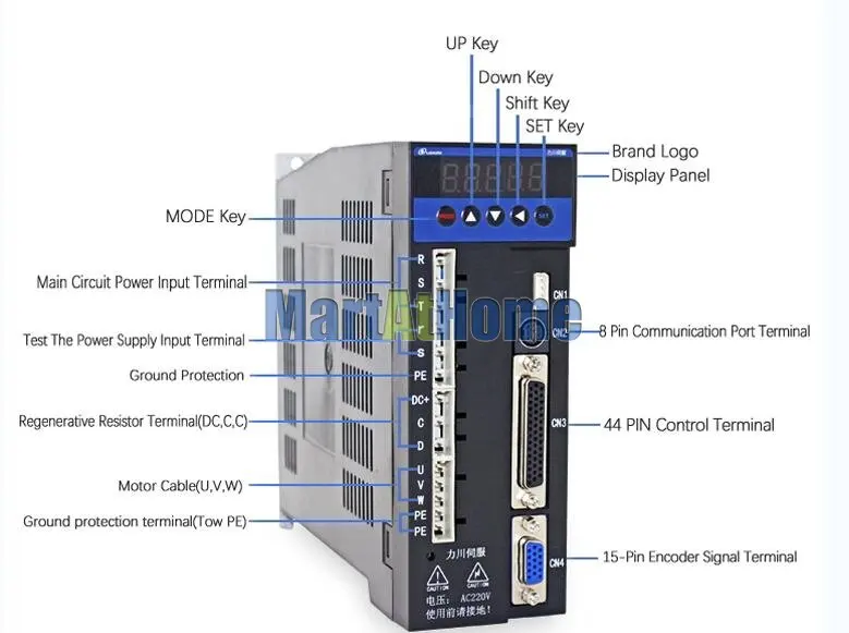 2 ~ 3.8KW 7,7 ~ 15N. m CNC драйвер серводвигателя Комплект AC 220 V пик 22 ~ 30N. m 1500 ~ 2500 RPM высокая мощность высокий крутящий момент