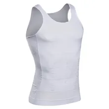 Формирователь мужского тела жилет для похудения без рукавов контроль талии кроссовки Корректирующее белье летние топы на бретелях черный, белый