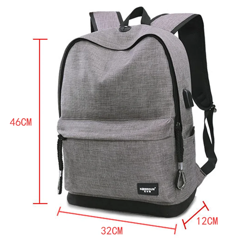 Waterproof Backpack USB 15.6 Inch Laptop Bag Men Women Large Capacity Black Grey Backpacks School Bags Mochila Masculina BP0148 (9)