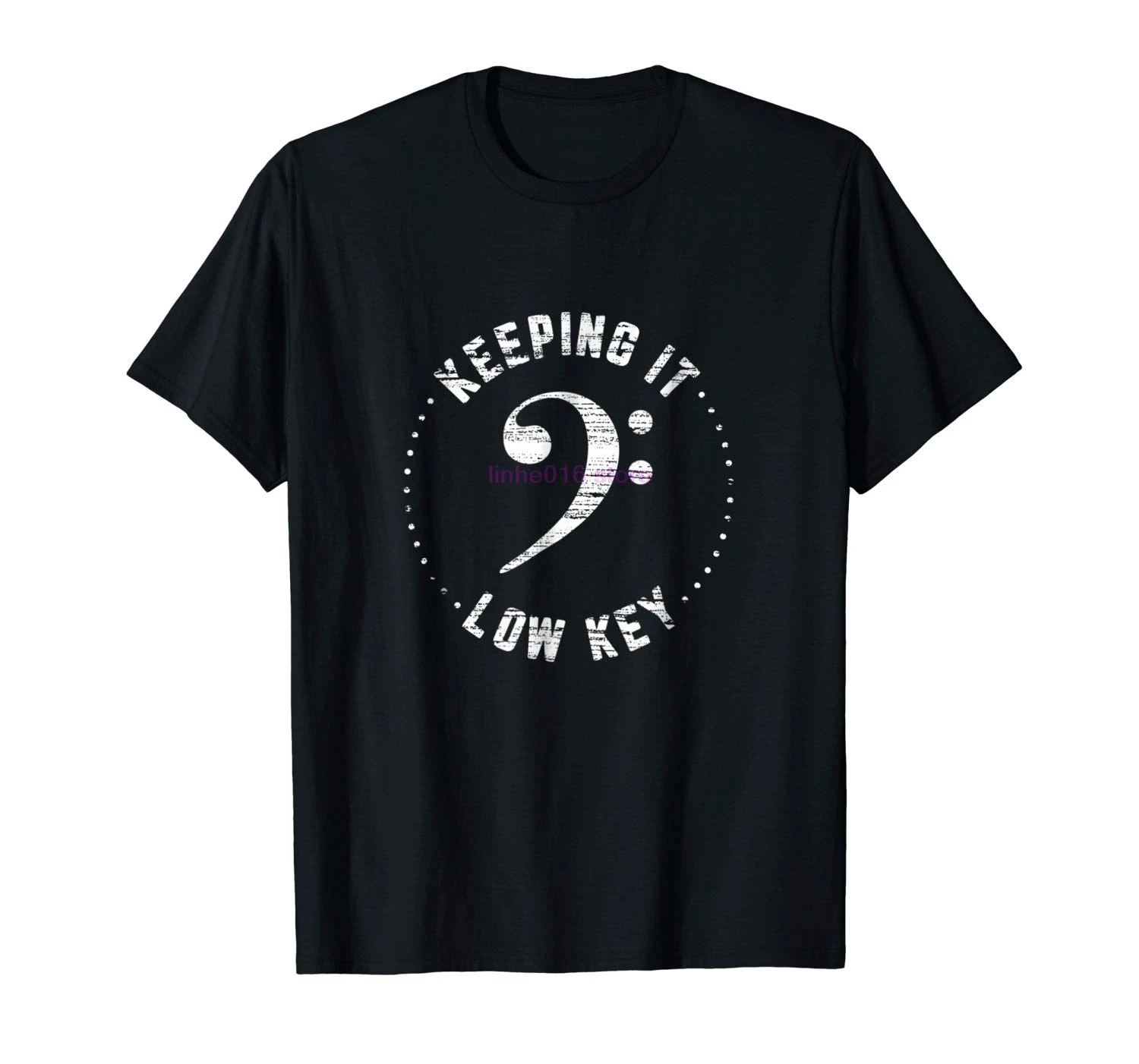 

GILDAN brand men shirt Bass Clef Music T Shirt Keeping It Low Key Musician Humor