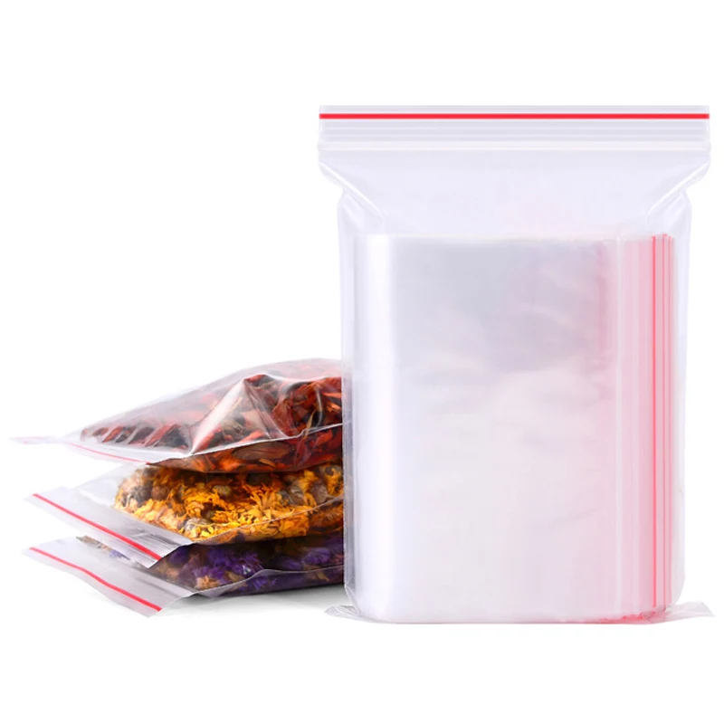 Buy 100Pcs Clear Zip Lock Bags 14*20CM Reclosable Gift