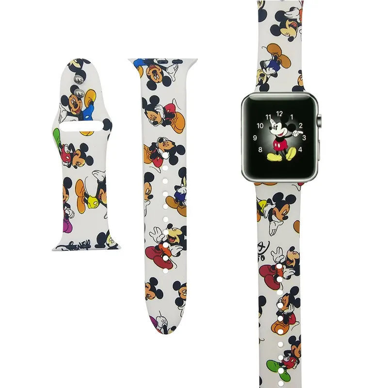 

Fashion Cartoon Silicone Watch Band For iWatch 38mm 42mm 40mm 44mm High Quality Watchband Strap For Apple Watch Series 1/2/3/4