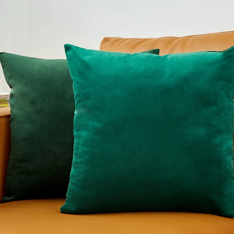 Green Decorator Cushion Cover 50x50cm Velvet Home Decor Throw Pillow