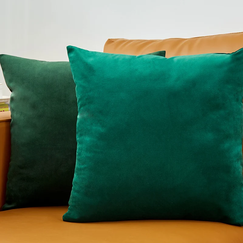 Green Throw Pillowcase Velvet Luxury Sofa Decoration Funda Cojin 45