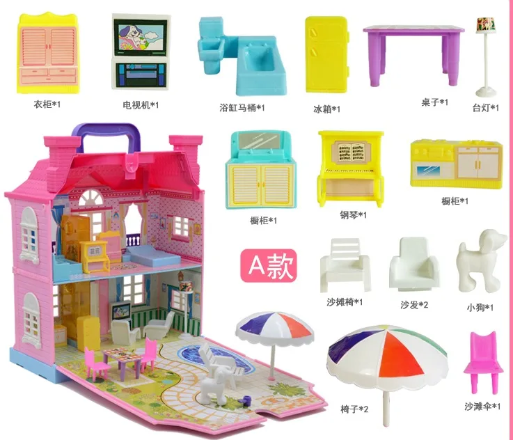 Детская вилла дом кукольные домики игрушки счастливая семья тема принцесса