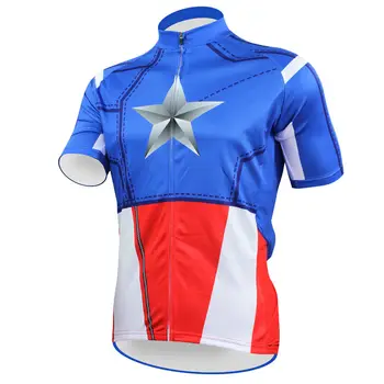 

Alien SportsWear Summer Men's Short Sleeve Riding Clothing Blue Polyester Full Zipper Cycling Jersey Size XS-5XL