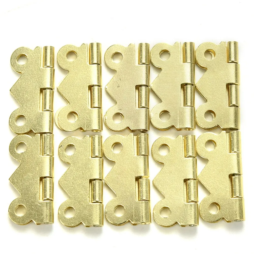 10Pcs Stainless Steel Spring Loaded Butt Hinges 4 Holes Cabinet Drawer Jewellery Box Decorative Hinge Furniture Hardware | Обустройство