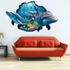 Underwater Fish Dolphin 3d Vivid Window Wall Stickers DIY Wall decals Bathroom Living Room Bedroom Home Decoration Poster ► Photo 2/3