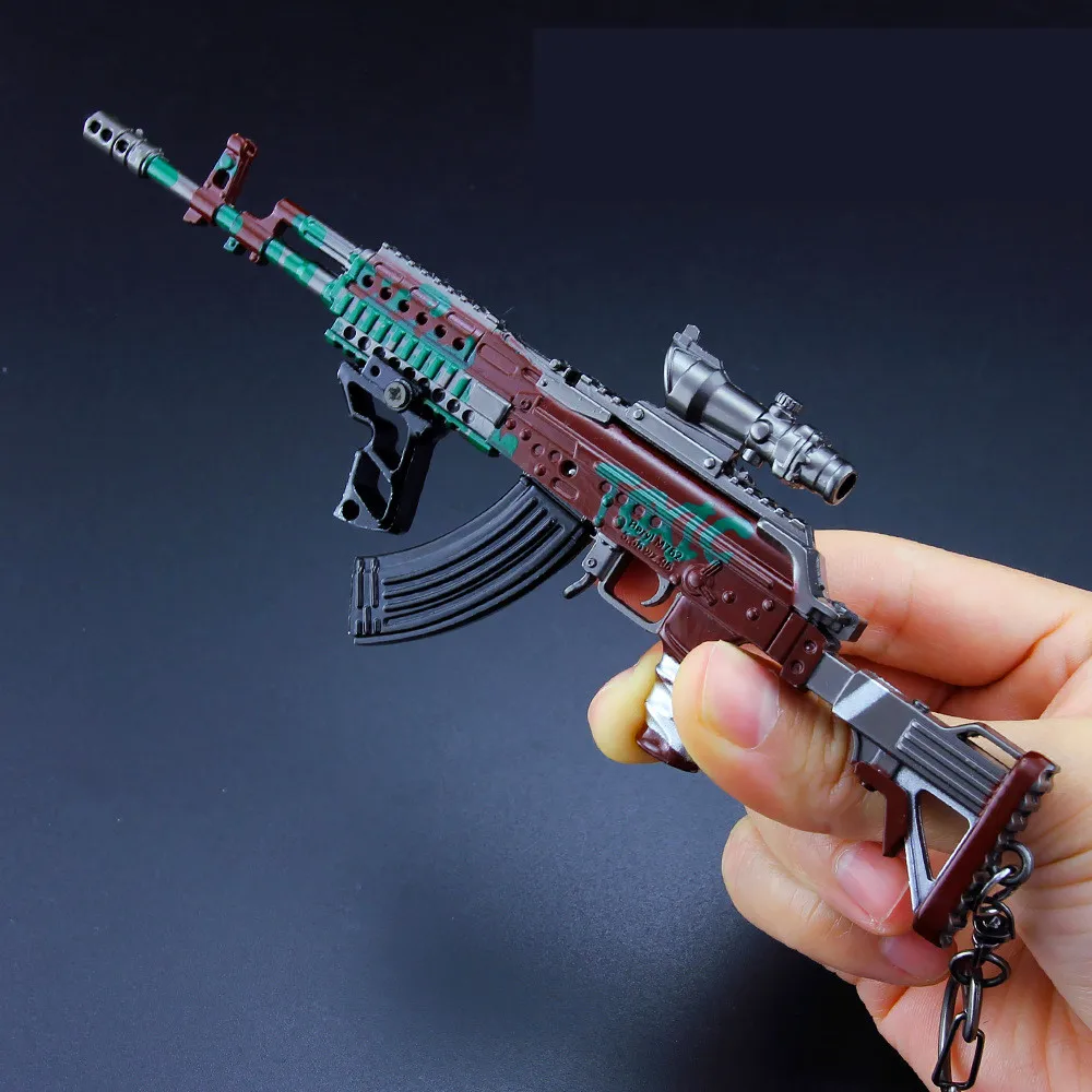  New Playerunknown's Battlegrounds PUBG P1911 M16A4 98k M762 G36C MP5K Cosplay Props Gun Metal Keych