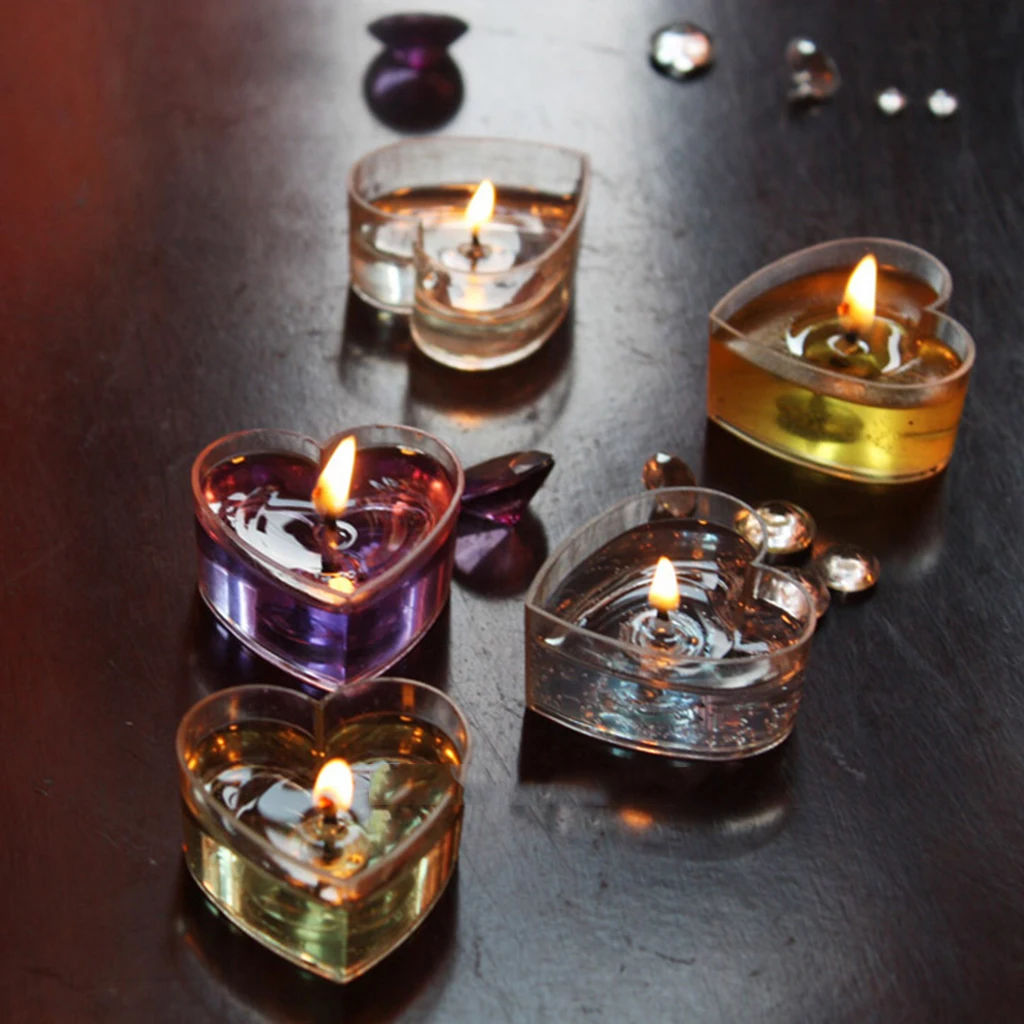 10pcs Party Accessory Heart Clear Plastic Votive Wedding Candle Holder Tealight Candles Cups Empty Hoders Plastic Candle Molds