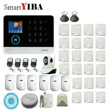 SmartYIBA 2.4inch TFT Display Screen WIFI GSM Alarm APPs Control Home Security System With Glass Break Sensor HD Camera