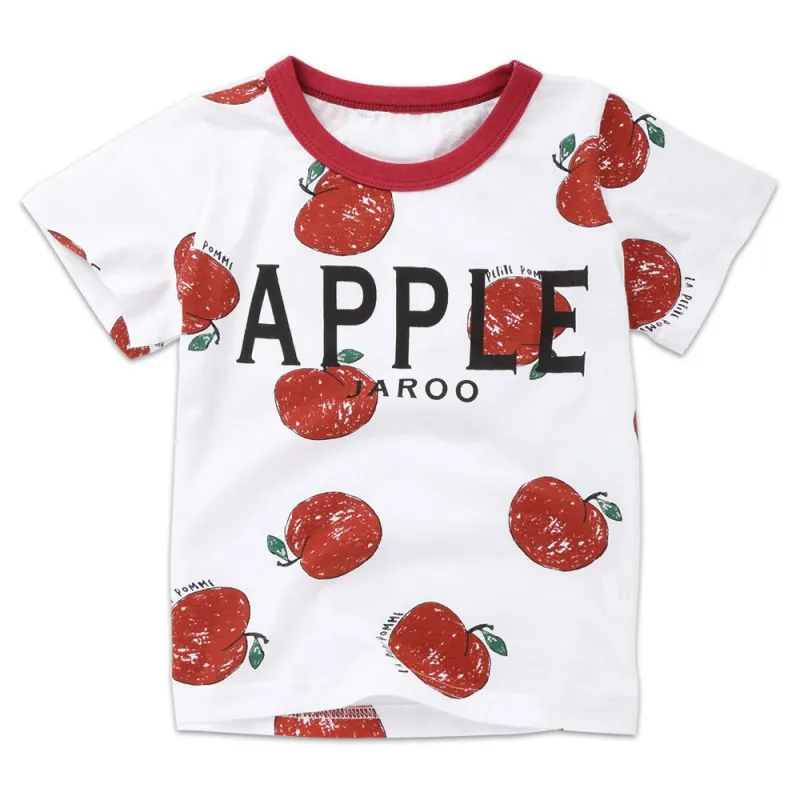 

Children Boys Girls Summer Cotton Fruit Pattern T-shirt Tops Blouse Short Sleeve Casual Tee Shirts
