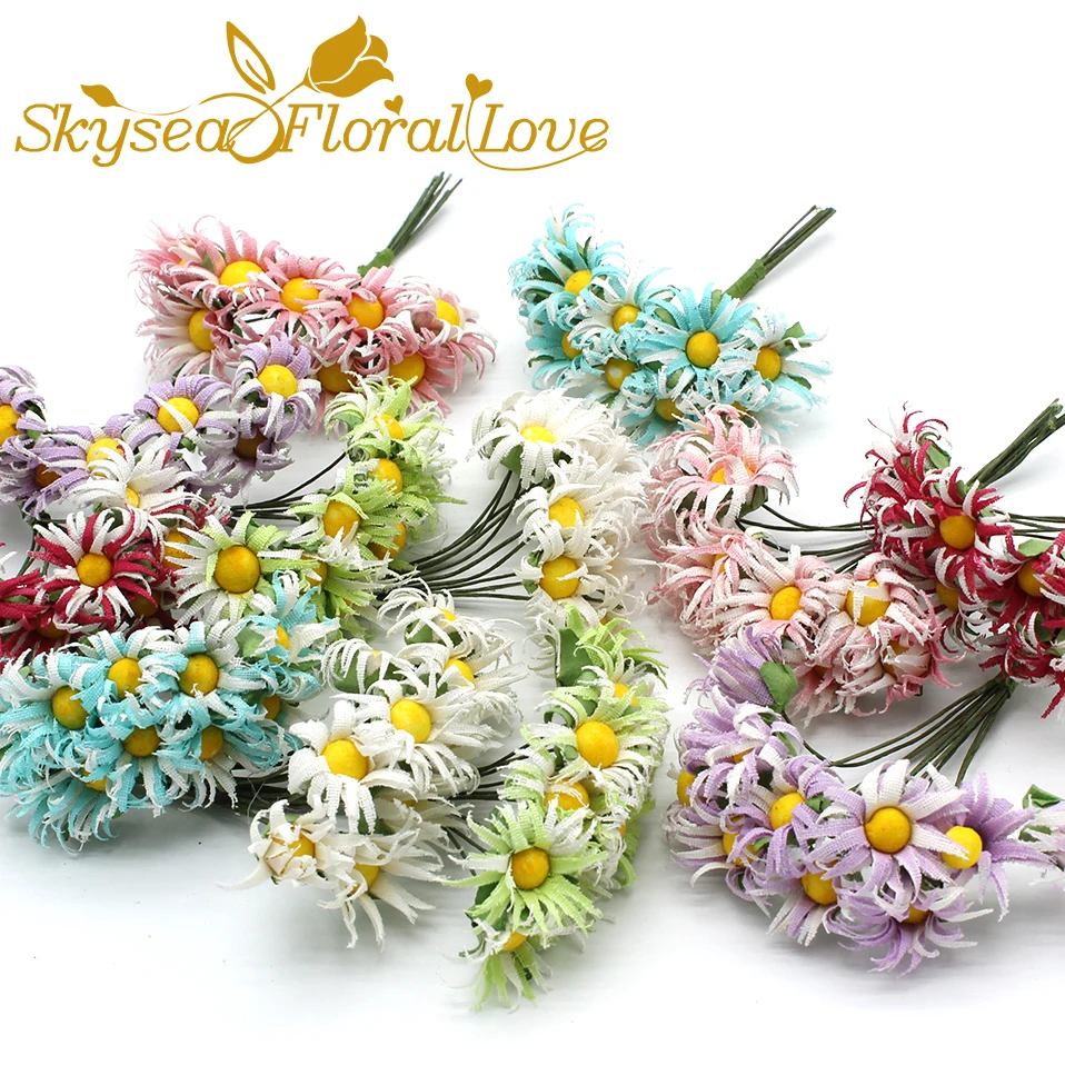 Искусственные DIY ремесло flower10 шт/уп ромашка венок конфетные коробки декоративные