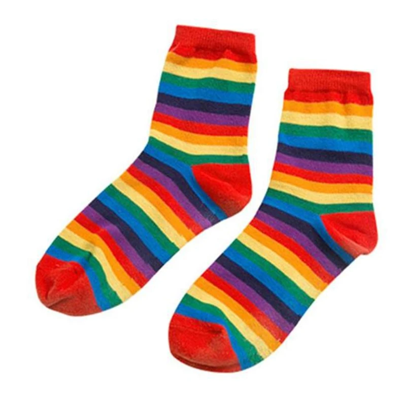

Cotton Socks Sweet Ice Cream Rainbow Color Socks For Women Girls Spring Summer Autumn Cotton Fine Socks