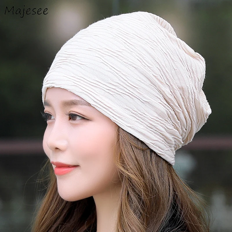 Beanies женские модные Универсальные элегантные однотонные дышащие повседневные женские шапки в Корейском стиле для отдыха