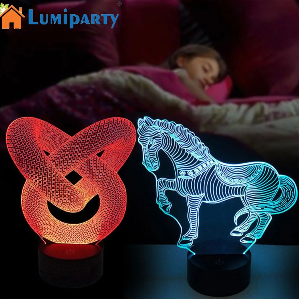

USB Touch Switch Light Base Pedestal 3D Colorful LED Night Light 3D Touch Light Base Christmas Decor Holder Lamp Base