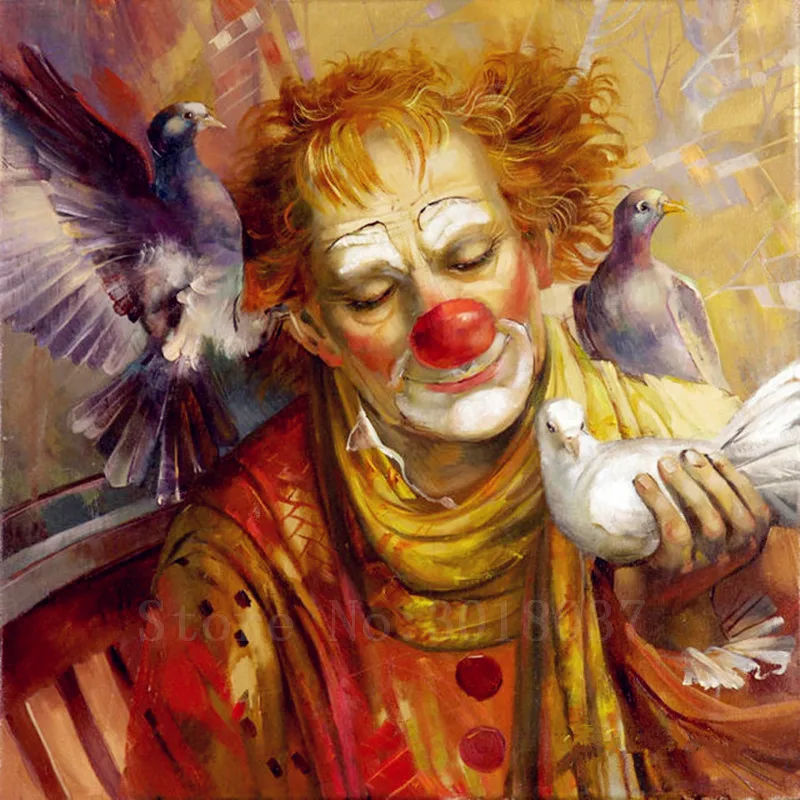 

Diy 5D Diamond Painting Cross Stitch Clowns And Pigeons Diamond Mosaic Full Diamond Embroidery Rhinestone Gift Decoration Kits