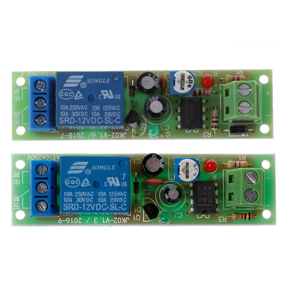 2pcs Delay Timer Relay Turn-Off Relay Module Time Delay Switch DC 12V