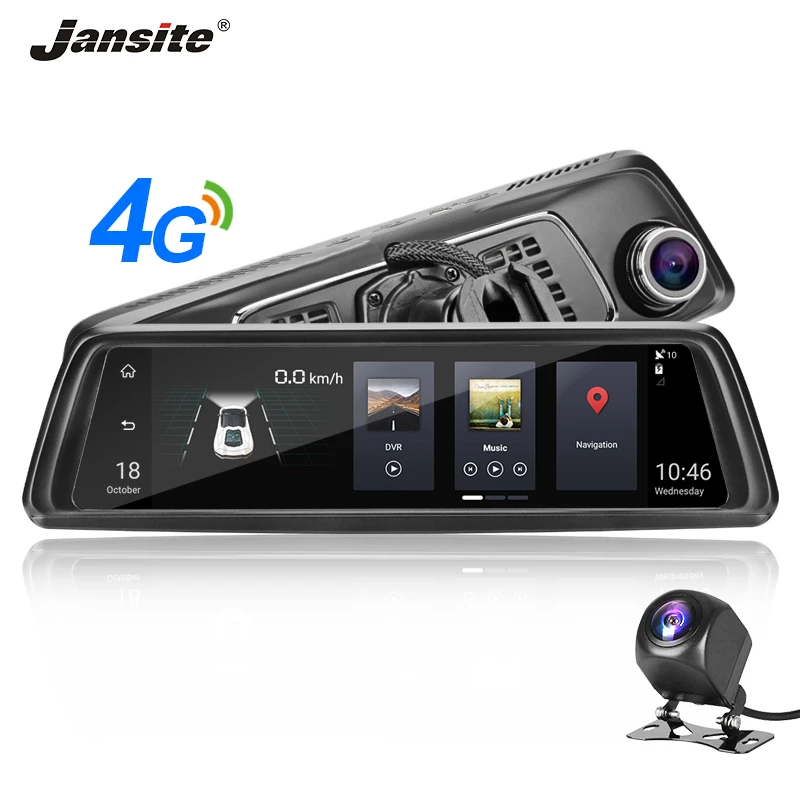 

Jansite 4G Car Dvr 10 inch Touch IPS ADAS Camera Recorder Mirror Media Rear View Mirror 8 Core Android Recorder FHD 1080P