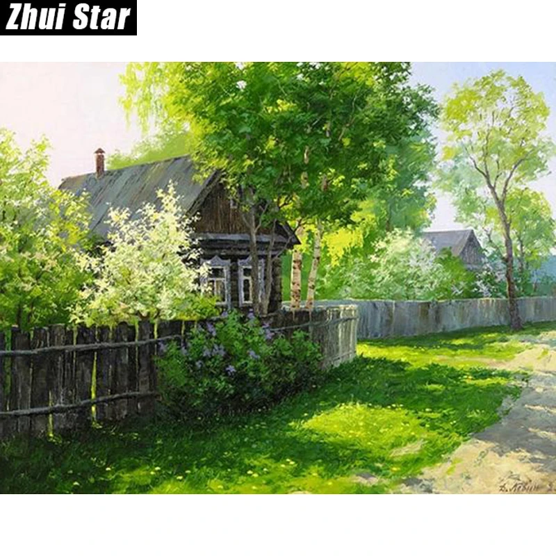 

Diy Diamond Painting Cross Stitch Full Square mosaic Diamond Embroidery Landscape Country Pattern Hobbies Crafts Diamond zs