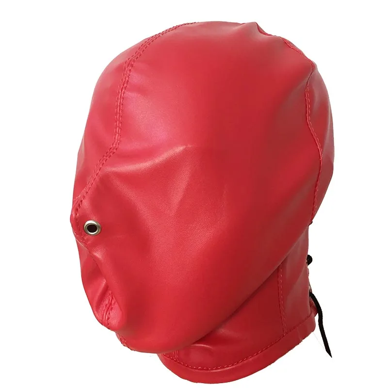 Красный искусственная кожа повязка на голову всего корпуса Gimp капот маска с
