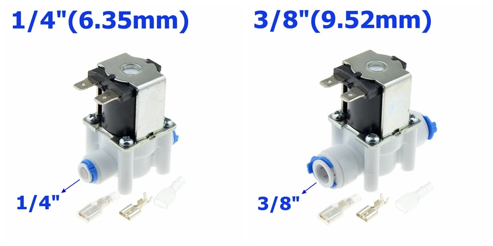 Электрический пластиковый электромагнитный клапан 12 в 24 В 220 В нормально закрытый 1/" 3/8" шланг трубы Быстрый коннект RO вода система обратного осмоса