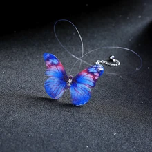 Новые модные ювелирные изделия невидимая рыбья линия шелк 3D колье «бабочка» сексуальный Кристалл Черный чокер со стразами ожерелье для женщин подарок в коробке