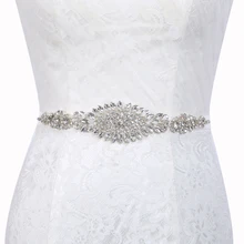 Inofin WH38 хрустальные свадебные аксессуары атласный ремешок для свадебного платья Свадебная лента пояс для вечерних выпускных платьев