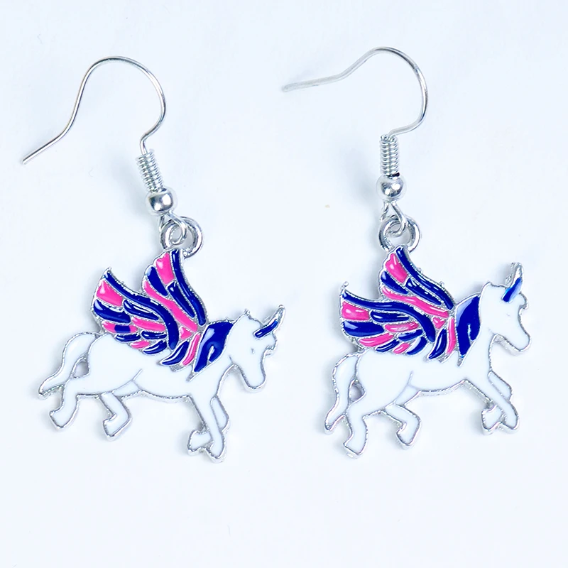 

fashion jewelry Earrings delicate Colorful Personality unicorn pendant earrings woman Han edition earrings wholesale For Women