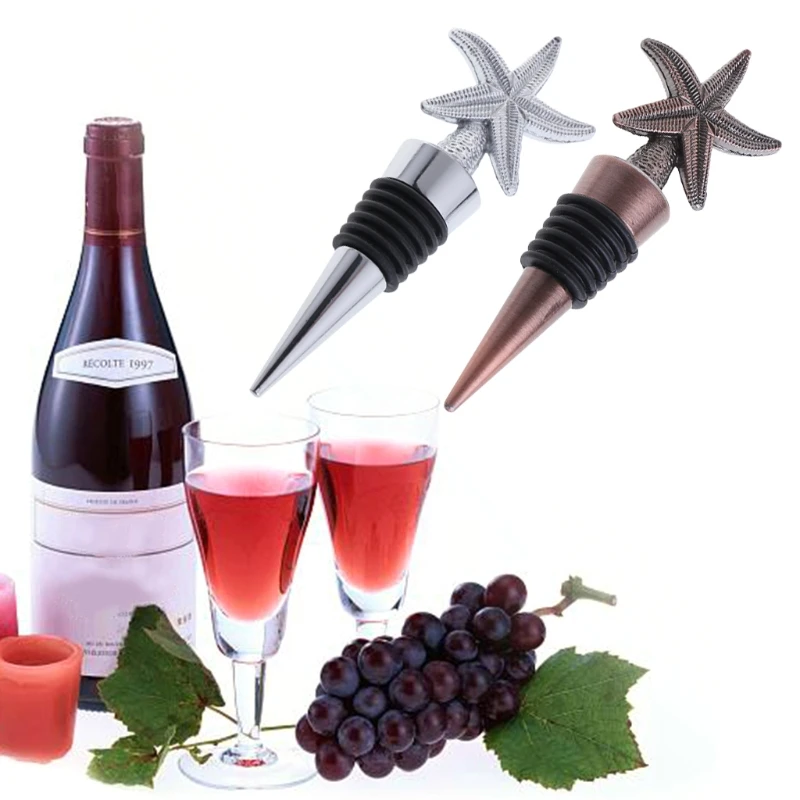 

Elegant Starfish Bottle Stopper Red Wine Storage Twist Cap Plug Sealed Wedding