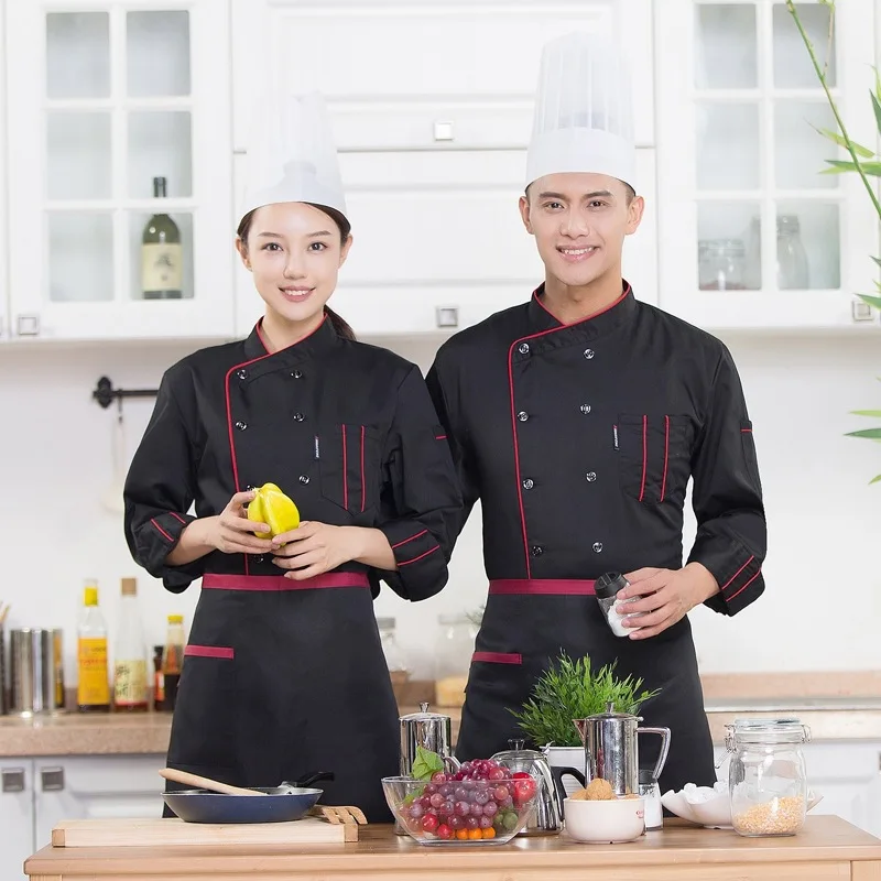 Одежда шеф-повара с длинными рукавами осеннее платье West Point торт для мужчин и женщин Китайский и западный ресторан отель шеф-повара комбинезоны