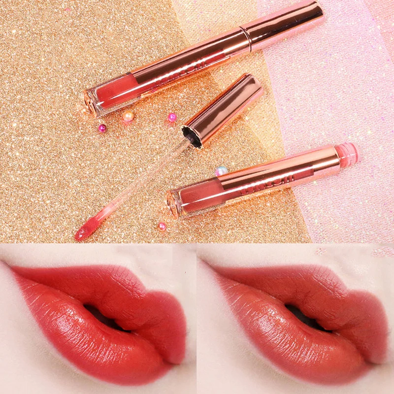 

Velvet Matte Lip Gloss Moisturizer 3D Plumper Lip Tint Long-lasting moisturizing Glaze Long Liquid Lipstick Waterproof Makeup