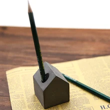 Цементный бетон Геометрическая силиконовая форма грязевая креативная ручка держатель пресс-папье маленький дом подарок