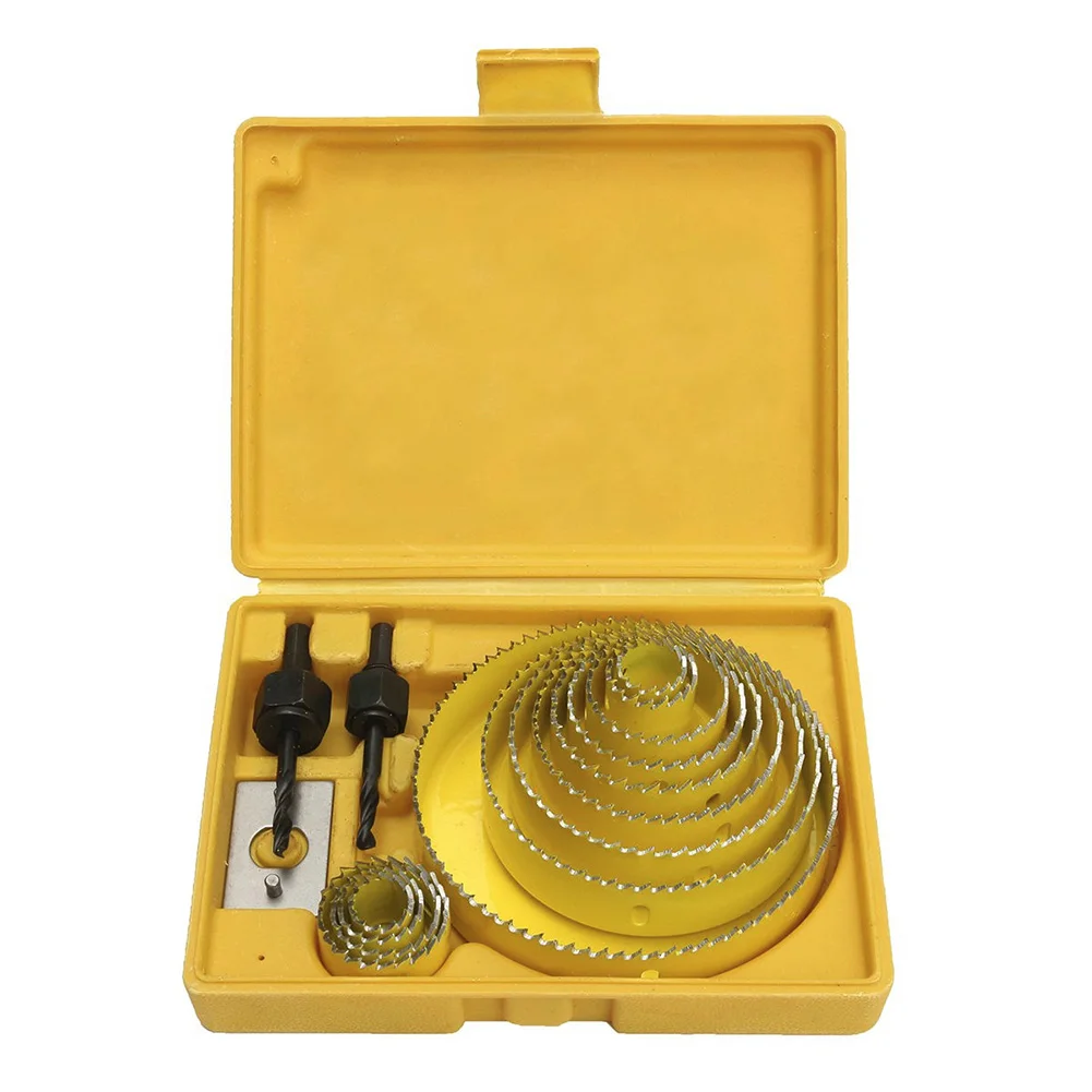 

16Pcs Carbon Steel 13 Hole Saw Kit 19-127mm Wood Working Metal Holesaw Cutting Tool SDF-SHIP