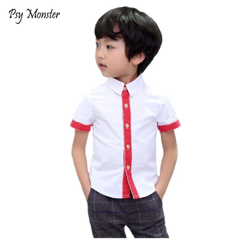 

Summer Short Sleeve Boy's Birthday Party Shirts Casual Turn-down Collar Camisa Masculina Blouses for Children Kids Clothes S25