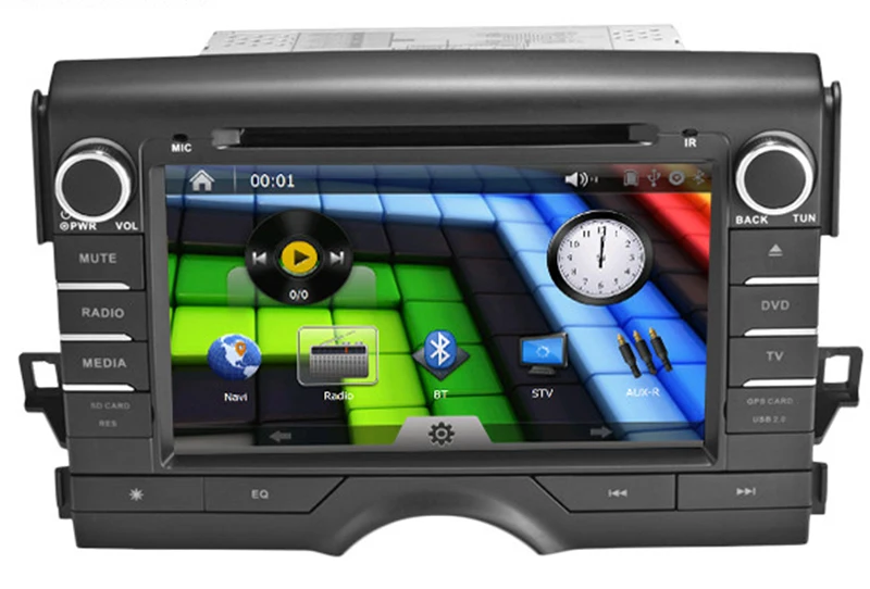 Top 8" in-dash Car DVD player with GPS(optional),audio Radio stereo,USB/SD,AUX,Bluetooth/TV,car multimedia headunit for Toyota Reiz 7