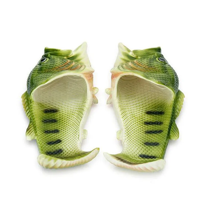

Men And Women Beach Shoes Fish Slippers Creative Fish-shaped Male Slippers Word Drag Summer Outdoor Drag flip flops men terlik