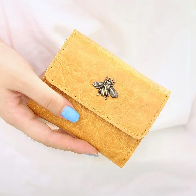 

Vintage Wax oil skin Leather change Coin Purse Woman short Mini Small Wallet lady card holder pouch Female Storage Pocket Bag #5
