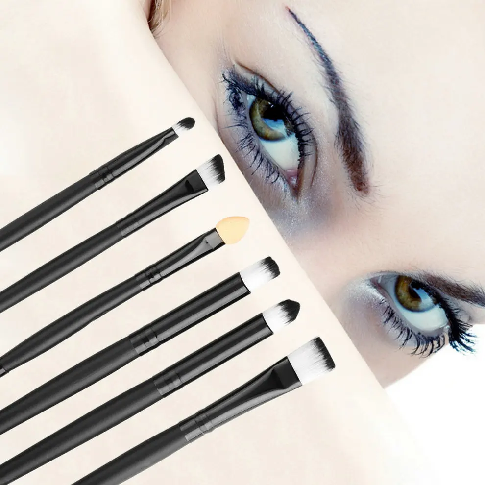 6Pcs Professional Makeup Eyeliner Eyeshadow Cosmetic Eye Brushes Tool