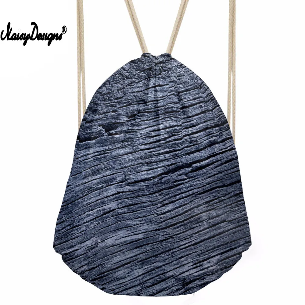

Drawstring Bag Women's Backpack Wood Prints Females Striped Bundle Pocket for Kids Girls Storage Pouch Bolsos Mujer